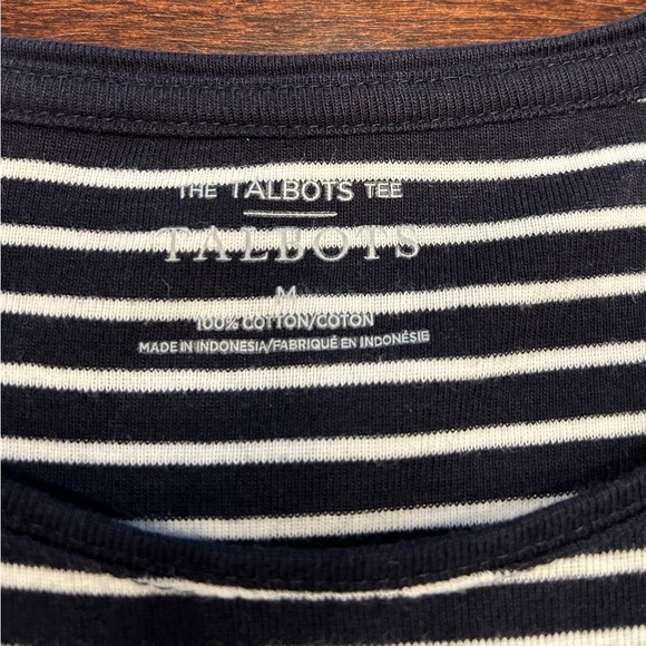 Talbots Navy and White Striped Tee - Picture 4 of 4
